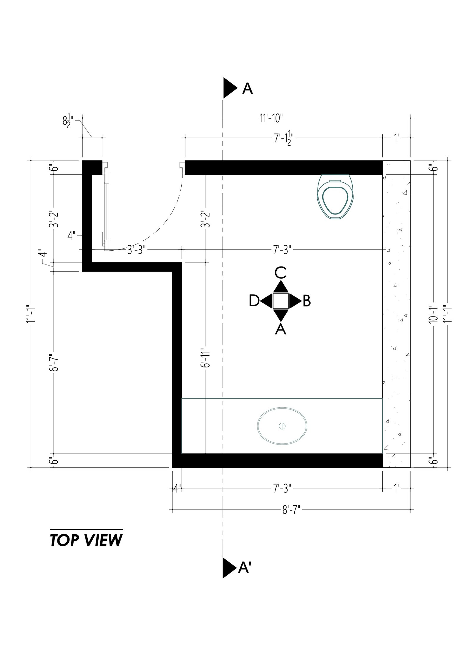 Patterned Washroom Drawing Set by Invested Designs, image 1